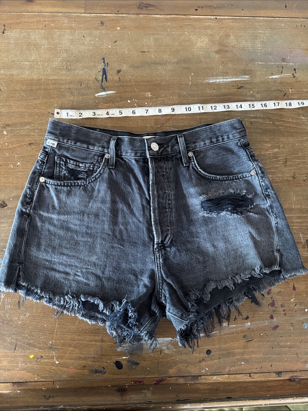 Citizens of Humanity Distressed Denim Shorts 27